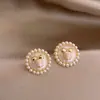 Pendientes de Perla Retro Franceses Lujo Ligero Moda Gama Alta Elegantes Elegantes Tachuelas Exquisitos Nicho Versátiles Pendientes Sencillos para Mujer