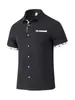 Camisa Cardigan Americana de Venta Caliente Transfronteriza para Hombre de Amazon Verano Casual Solapa Estampada Botones Waffle Manga Corta