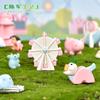 Novo playground micro paisagem jardinagem DIY bolo decoração acessórios roda gigante deslizar cavalo de Tróia ornamentos de resina
