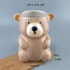 Tubo de Almacenamiento de Cerámica Personalizado de Alta Apariencia de Animal de Dibujos Animados Oso Celebridad de Internet para Entrada, Artesanía de Cerámica Popular Transfronteriza Decoración del Hogar