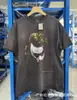 2024 Moda Americana Hip-Hop Marca Nova Retrô Lavada Velha Figura Solta Versátil Gola Redonda Manga Curta Camiseta para Homens e Mulheres