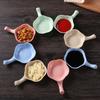 Plato multiusos para salsa, vinagre y condimentos de cocina, plato con asa para condimentos de paja de trigo, plato pequeño para condimentos de olla caliente, plato para salsas