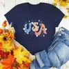 2023 Nuevo Festival Transfronterizo de Comercio Exterior de AliExpress Día de la Independencia de EE. UU. EE. UU. Divertida Camiseta de Mujer con Estampado, Cuello Redondo, Manga Corta
