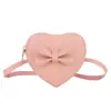 Bolsa de Ombro Pequena em Formato de Coração Doce para Menina com Laço de Desenho Animado, Bolsa Transversal para Bebê, Novo Modelo 2026 Bolsa Infantil