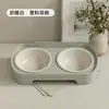Comedero para Gatos Transfronterizo, Comedero Ecológico para Comida de Gato, Bol de Arroz para Gatos, Doble Cuenco con Boca Inclinada, Comedero para Perros, Bol para Beber y Alimentar, Protección de Vértebras Cervicales
