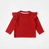 Ropa para Bebé Multicolor Camiseta Base Bordada con Corazones Camiseta de Manga Larga Versátil para Primavera y Otoño Top Elegante
