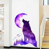 Luna Nueva Lobo Aullando Cielo Estrellado Bosque Pegatinas de Pared de PVC Removibles Dormitorio Sala de Estar Habitación Infantil Diseño Pegatinas de Pared Autoadhesivas