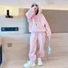 Traje de Primavera y Otoño para Niñas 2024 Primavera Nuevo Estilo Coreano Estilo Occidental Niños Medianos y Grandes Ocio Deportes Sudadera Dos Piezas Moderno