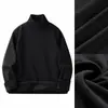 Camiseta Básica de Terciopelo Zorro Plateado para Hombre Cuello Semi-alto Otoño e Invierno Forrada de Felpa Espesor Medio Cuello Medio Manga Larga Camiseta Térmica Ropa Interior Cálida