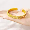 Nova Pulseira de Ouro de Areia Estilo Chinês Vietnamita Pulseira de Flor com Pedras Preciosas Flor de Moda Fivela de Flor Joia Simples Feminina