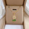 [Aço Titânio] Diamante Completo Luxo Leve Luxo Cruzamento Banquete Casamento Colar Feminino Celebridade da Internet Corrente de Clavícula Versátil Corrente de Aço Titânio