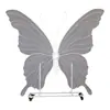 Arco de Hierro Blanco con Mariposas, Modelo Nuevo de Comercio Exterior Más Vendido, con Ruedas para Decoración Móvil de Fondo de Boda