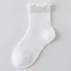Calcetines para Niños 2026, Estilo Delgado Primavera y Otoño, Transpirables, Lindos, Elásticos, Sin Apretar, Algodón Seda Anti-Enganche con Bordes Fruncidos
