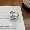 Anillo de nudo de diseño nicho estilo coreano de plata esterlina S925 para viajero, estilo coreano, moda, textura, industria pesada, venta al por mayor