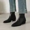 Botines Chelsea Básicos Versátiles Lavables de Piel de Vaca de Alta Calidad para Viajeros Invierno 2026 Tacón Medio Grueso Punta Fina Piel Genuina Botines Tobilleros para Mujer