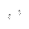 Pendientes de Plata de Ley S925 Ágata Blanca Tulipán para Mujer, de Moda y Versátiles, Lujo Accesible Pendientes de Circonita Joyería Elegante de Nicho