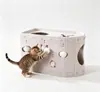 Casa de gato túnel de fieltro multifuncional, casa de gato para jugar al escondite tipo rompecabezas todo en uno, agujeros de juego duraderos, cama para mascotas adecuada para varios gatos, tamaño: 52 cm de largo, 30 cm de ancho, 30 cm de alto