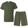 Novo Conjunto de Camiseta de Cor Sólida Masculino para Treino Esportivo, Corrida, Roupa Casual, Shorts da Moda de Cor Sólida, Conjunto de Duas Peças para Homens