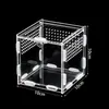 2290 Caja Acrílica para Reptiles Caja de Cría Transparente Caja de Cría para Cangrejo Ermitaño Mascota Reptil Hábitat Caja de Exhibición Decorativa