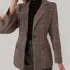 Jaqueta Blazer Clássica Xadrez Europeia e Americana 2025, Jaqueta Blazer Profissional Elegante e Fashion