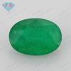 Anillo ovalado con piedra desnuda de esmeralda colombiana sintética en forma de huevo de Huagang Gem, adorno de anillo con gema de cuentas