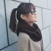 Invierno Lana Cuello Manga Grueso Cachemira Cuello con Gorro Coreano Unisex Una Pieza Suéter Calentador de Orejas