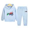 Conjunto de dos piezas de suéter deportivo con estampado de dibujos animados para niños, jersey de manga larga con capucha y estampado de dibujos animados, ideal para bebés