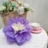 Flores de Papel de Amazon Usos Escena Estilo Cantonés Boda Arte en Papel Flor Tipo Crisantemo Flor de Peonía Artificial Flor de Papel Grande de 50 cm