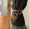 Bolsa Saco Estilo Coreano Estampa de Leopardo Feminina 2024 Nova Moda Flor Antiga Bolsa de Ombro Versátil Bolsa Transversal Bolsa de Mão