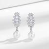 Estilo japonês e coreano luz de luxo de alto sentimento micro-incrustado zircão banhado a prata 14k pinos orelha pregos feminino elegante simples comutação brincos de pérola