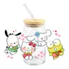 Sanrio coolometi UV DTF transferencia cristal transparente pegatinas impermeable resistente a rayones caricatura al por mayor transfronterizo