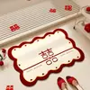 """ Tapete de Banheiro de Lama de Diatomáceas para Celebração de Casamento Tapete para Chão de Banheiro Sala de Casamento Tapete para Pé de Banheiro Tapete Antiderrapante Absorvente de Água Secagem Rápida Vermelho"""