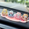 Enfeites Criativos Fofos de Animais com Cabeça que Mexe para Carro Desenhos Animados Animais de Estimação Fofos Acessórios de Interior de Carro Enfeites Decorativos para Console Central de Carro Feminino