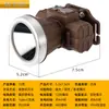 Linterna frontal de batería de litio con luz potente, lámpara de cañón láser, cabezal de lámpara telescópico, enfoque, linterna de doble fuente de luz, luz blanca, luz amarilla, luz de dos colores