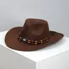 Sombrero de Vaquero Occidental Retro 2026 con un Toque de Lujo, Sombrero para el Sol para Exteriores, Sombrero de Ala Ancha Estilo Étnico Transfronterizo Estilo Americano