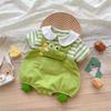Ropa de Bebé Ropa de Verano para Niños y Niñas Mameluco de Bebé Lindo Ropa Ha Súper Linda Solapa Pez Rana Luna Llena Cien Días Ropa de Verano para Trepar