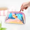 Bolso de Mano Clutch de Maquillaje Symphony Laser TPU, Bolsa de Almacenamiento Cosmético Colorida, Bolsa Transparente, Diseño de Nicho, Ligero e Impermeable