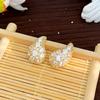Pendientes de circonita con forma de media luna, estilo retro industrial, superbrillantes, con gotas de agua, estilo femenino, ligeros, de lujo, con pasador de plata, pendientes de sentido avanzado, venta al por mayor