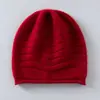 Chapéu de outono e inverno 100% caxemira pura, quente e resistente ao frio, chapéu de tricô versátil, gorro de novo estilo, chapéu para clima frio com aba dobrada