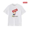 Camiseta de alta gama transfronteriza de moda americana Supreme con estampado de letras, cuello redondo, manga corta para hombres y mujeres, holgada, casual y versátil