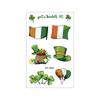 Tatuaje adhesivo impermeable transfronterizo de trébol irlandés Día de San Patricio Adhesivo para la cara