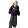 Conjunto de Primavera y Otoño para Niñas: Conjunto de Dos Piezas de Sudadera Larga de Manga Larga Estilo Universitario Coreano y Pantalones de Pierna Ancha para Estudiantes de Secundaria, Ropa de Otoño de Moda