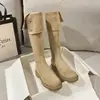 Botas de nieve retro de gamuza para mujer, de doble uso, caña ancha, talla grande, para piernas gruesas, estilo western, con aumento interno de altura, botas altas hasta la rodilla