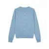 Novedades para otoño e invierno 2026: Cárdigan de punto 30% cachemir 70% lana, suéter de cuello redondo de lujo ligero de alta gama para mujer