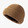 Gorro de punto transfronterizo de otoño e invierno de Corea del Sur, color sólido, grueso y cálido de lana, cerrado, para el frío, casual, para hombre y mujer, tipo jersey, procesamiento