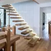 Fabricante de Escaleras Foshan Shangbu Producción Personalizada Escalera Colgante de Quilla Cuerda Tubo Cepillado Barandilla Escalera Personalización