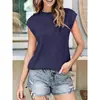 Nova Camiseta Texturizada de Manga Curta com Gola Redonda Estilo Europeu e Americano para Mulheres 2025, Vestuário Feminino de Comércio Exterior Transfronteiriço