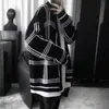 Suéter cárdigan de cuadros estilo callejero de invierno para adolescentes, holgado y moderno, estilo coreano y japonés, chaqueta de punto popular en línea