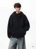 Sudadera con capucha para hombre, estilo coreano, corte holgado, diseño rosa extragrande con remaches, cárdigan con capucha