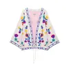 Fabricante transfronterizo de ropa para mujer al por mayor 2026 AliExpress Diseño de moda europeo y americano cárdigan bordado floral chaqueta versátil